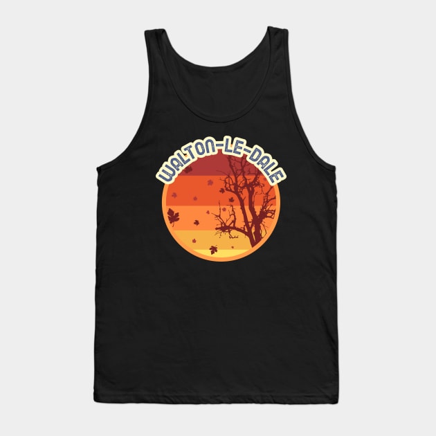 Walton-Le-Dale England Great Britain Leaves Falling Autumn and Fall Amber Autumn, Best gift for September October and November, leaf falling Tank Top by AbsurdStore